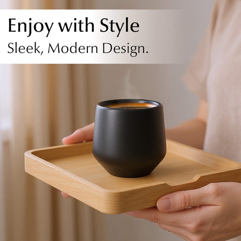 Skodelice za kavo espresso, Luxe črna (4x90 ml)