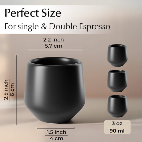 Skodelice za kavo espresso, Luxe črna (4x90 ml)