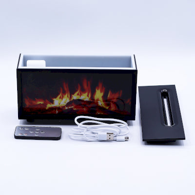 Difuzor vlažilec zraka, učinek plamena in zvok ptic, USB, menja barve