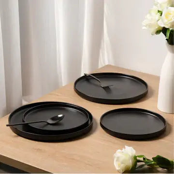 Krožniki Luxe črna veliki set (4x26 cm)